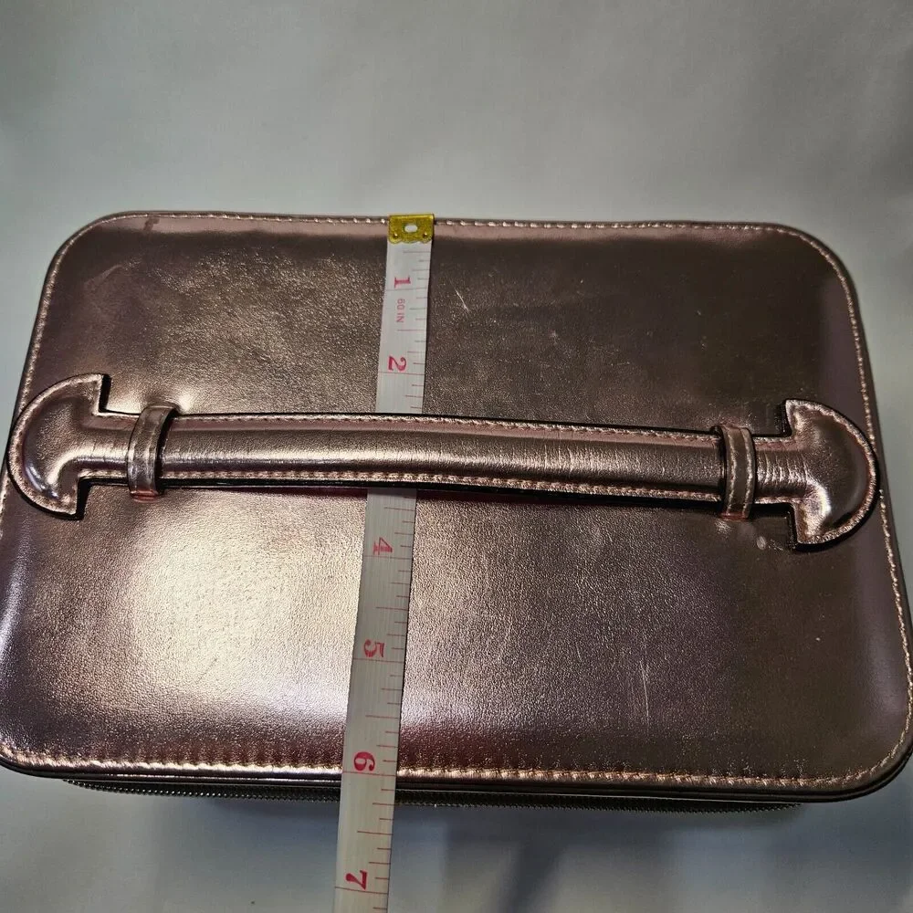 Victoria's Secret Love Runway Vanity Case Metallic Pink Sequin Makeup Cosmetic